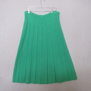 Vintage Lilli Ann Knits  10 Green Pleated Knit A Line Classic‎ Old Money
